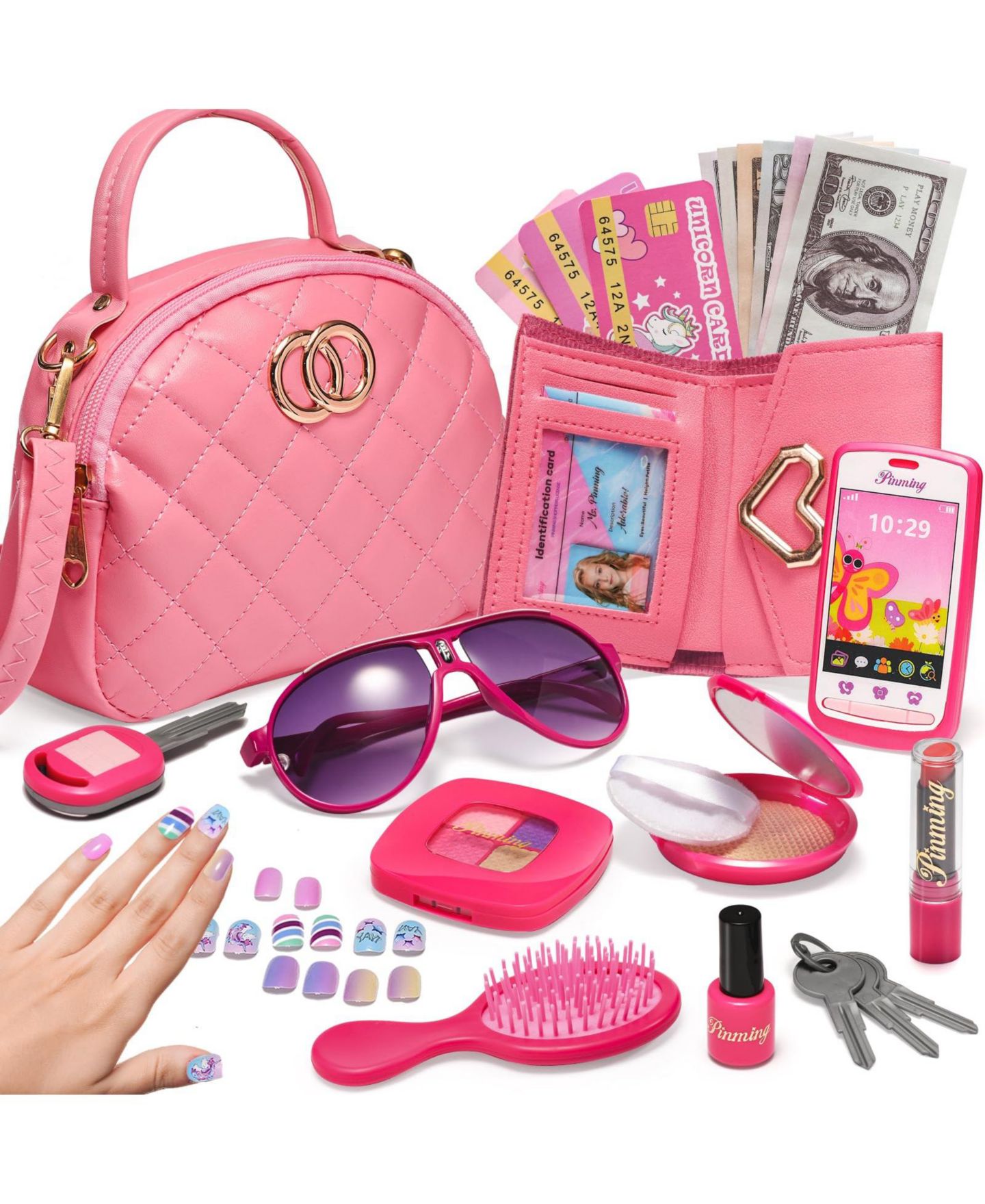 Детские игрушки GNUADZ Princess Pretend Makeup 33-Piece Kit, Ages 3+, цвет: Розовый — фото 1