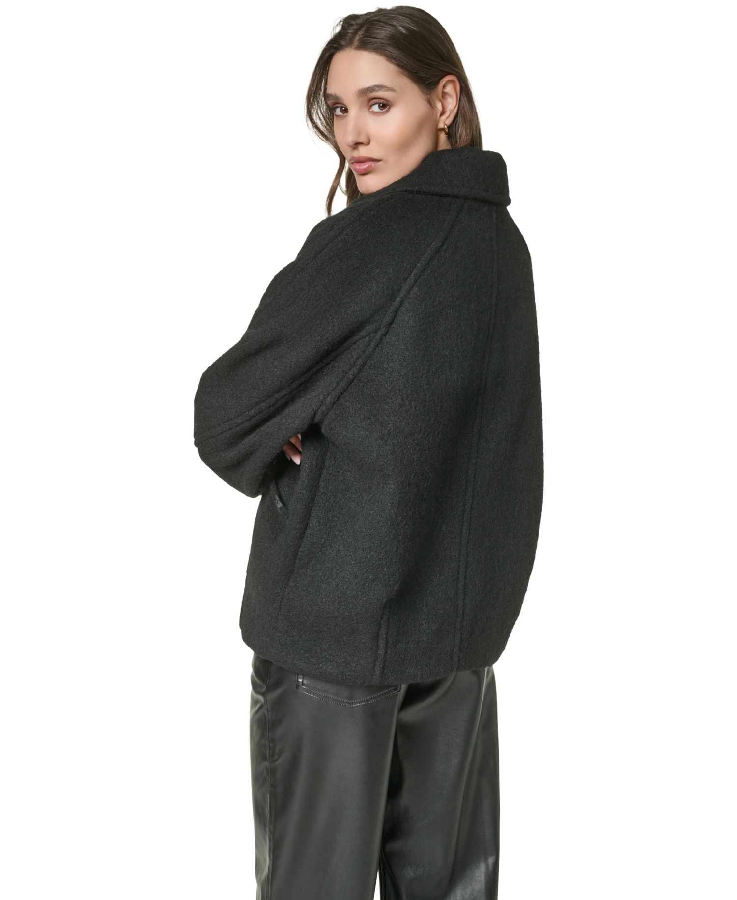 Women's Wool Blend Raglan Sleeve Swing Coat
