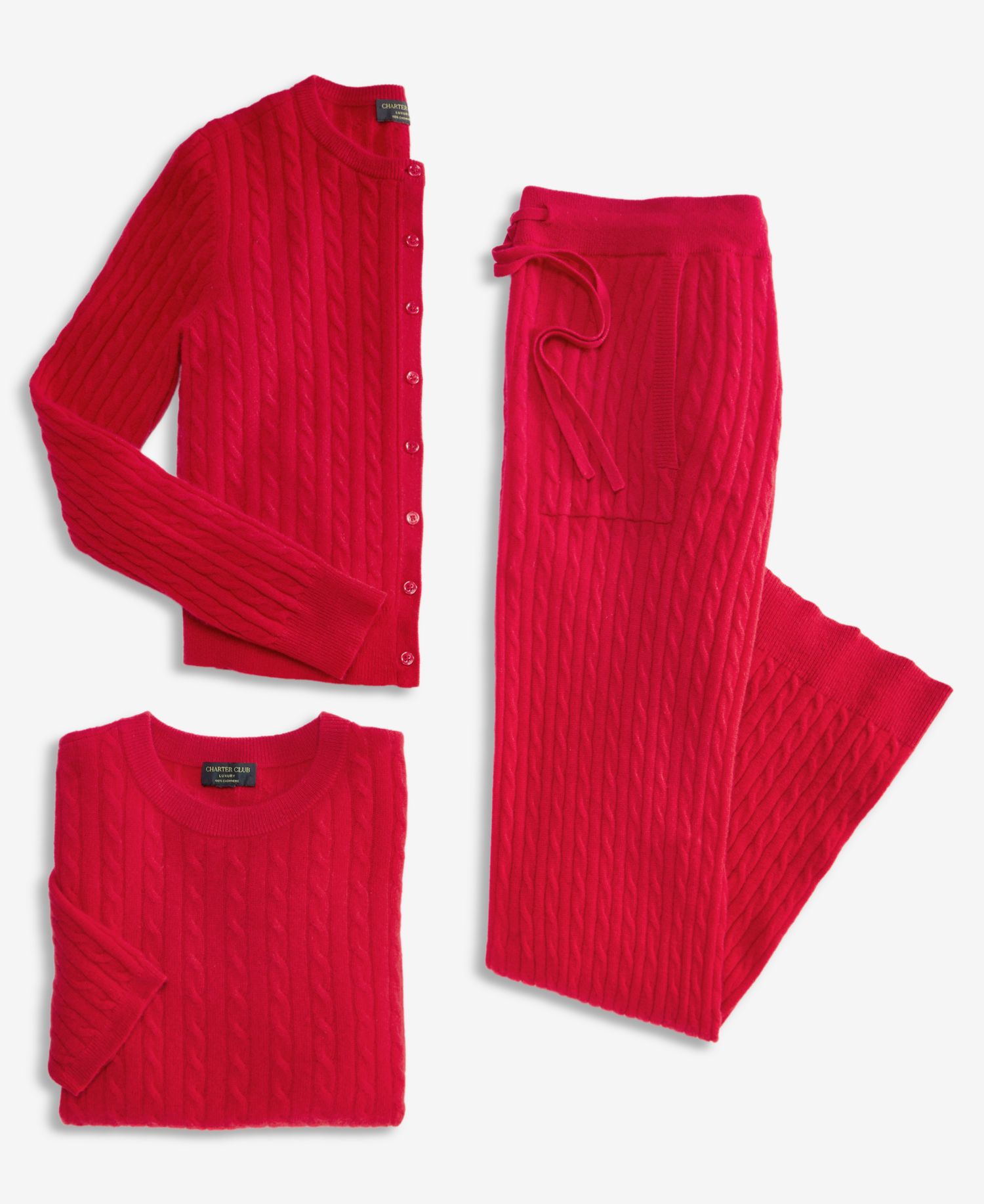 Women's Cable-Knit Wide-Leg Pants
