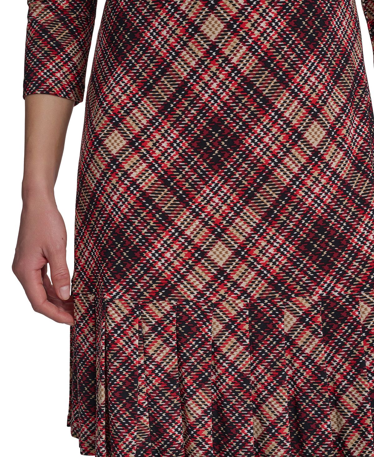 Tommy Hilfiger Women's Crewneck Pleated Hem Shift Dress view 3 — MAYCSS fashion products
