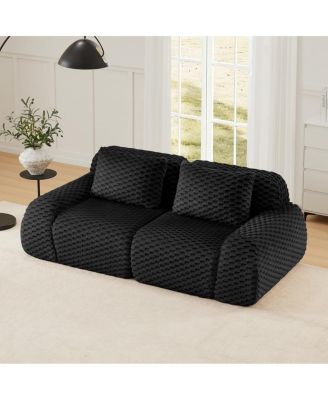 82'' Modern Flannelette Modular Loveseat Sofa, Deep Seat, 2 Seater