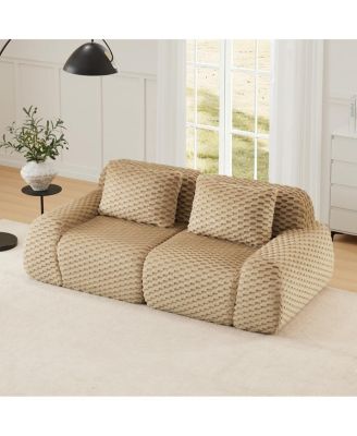 82'' Modern Flannelette Modular Loveseat Sofa, Deep Seat, 2 Seater