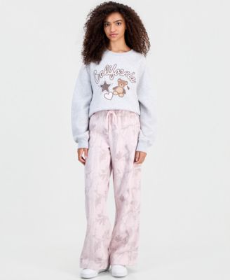 Almost Famous Juniors' Woodland Camo-Print Wide-Leg Sweatpants