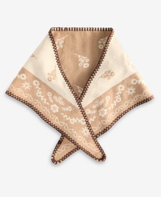Women's Paisley Bandana Print Triangle Knit Scarf