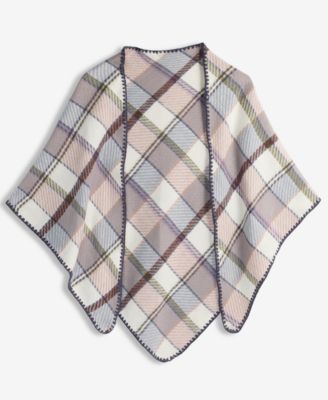 Women's Overscale Plaid Woven Triangle Scarf