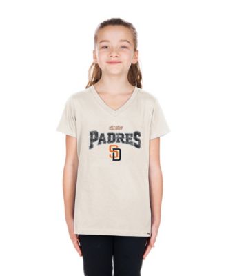 Big Girls Cream San Diego Padres 2026 City Connect Flip Sequin V-Neck T-Shirt