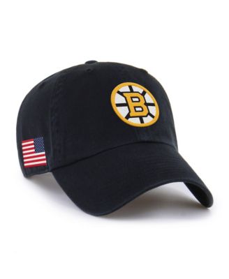 Men's and Women's Black Boston Bruins Heritage Flag Clean Up Adjustable Hat