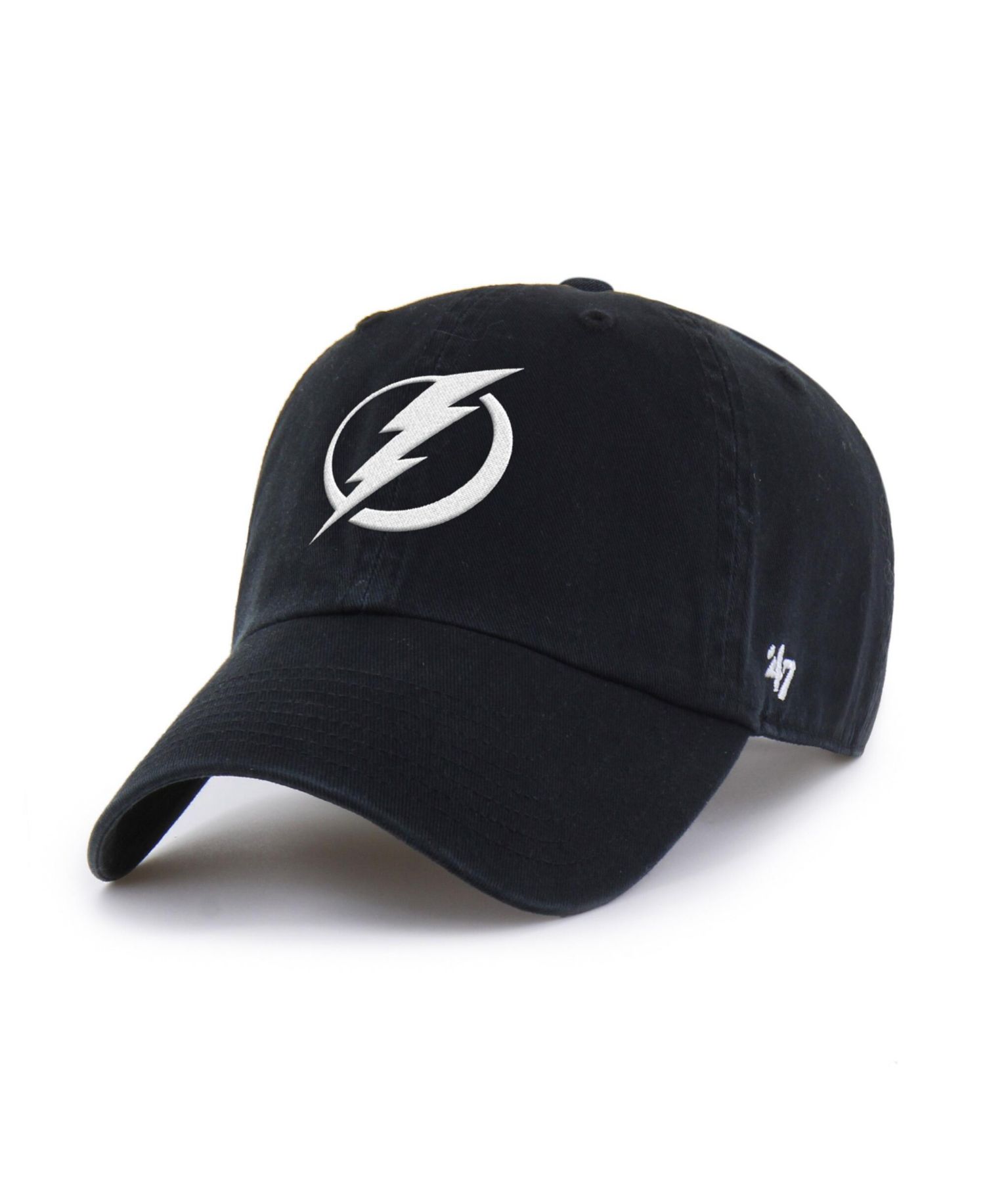 Men's Black Tampa Bay Lightning Logo Clean Up Adjustable Hat
