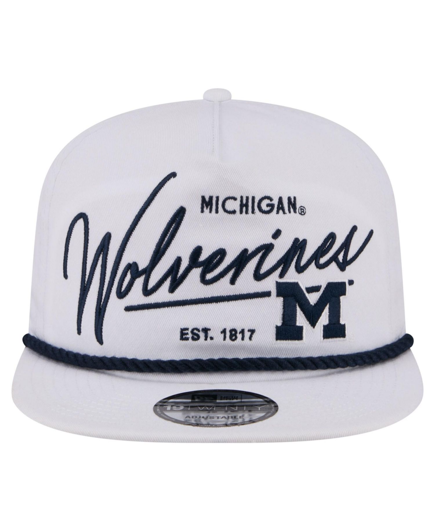 Men's White Michigan Wolverines Team Rope 19TWENTY Adjustable Hat