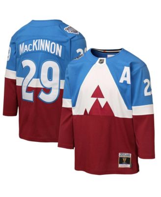 Big Boys and Girls Nathan MacKinnon Blue/Burgundy Colorado Avalanche 2020 Stadium Series Power Play Jersey
