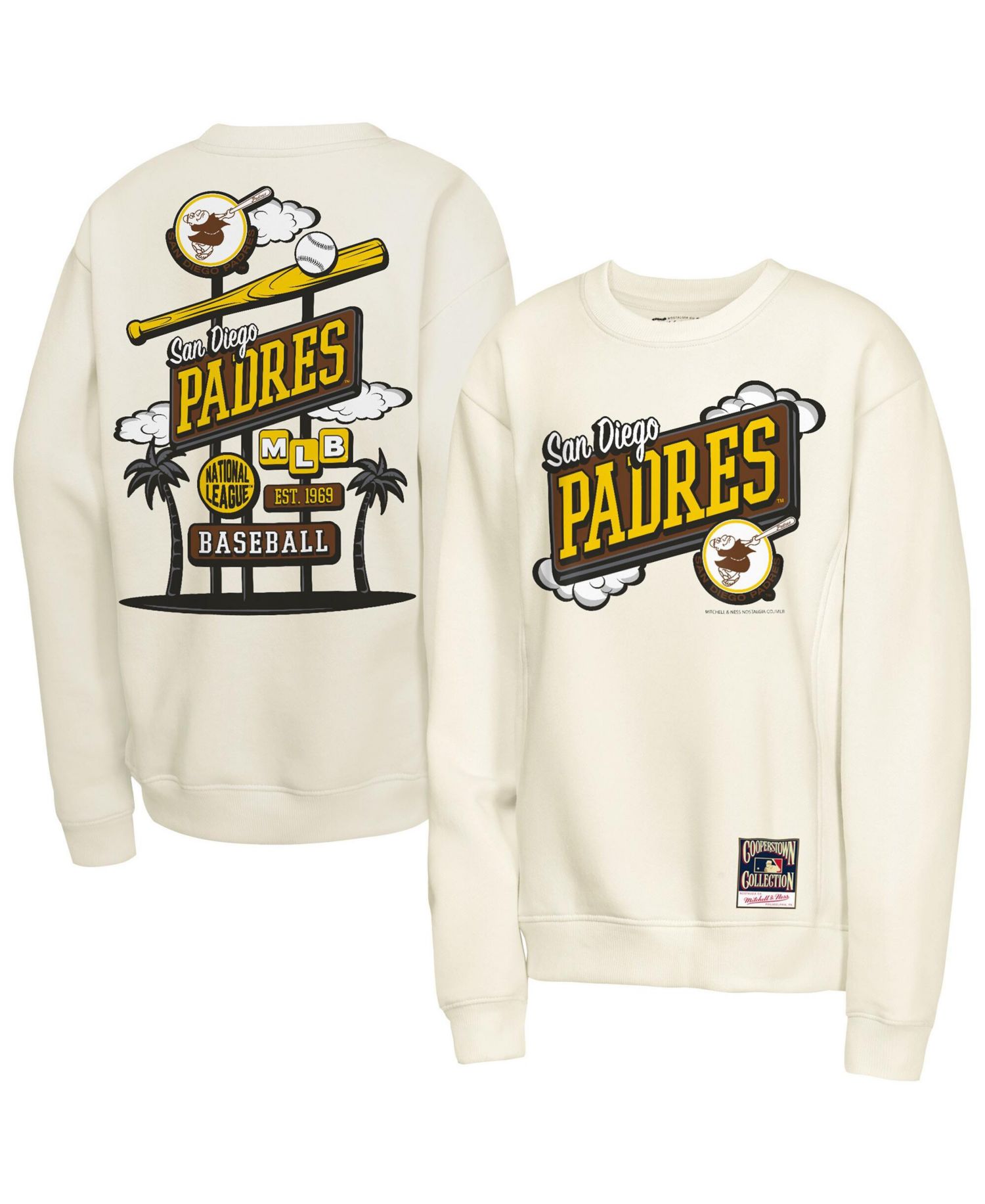 Big Boys and Girls Natural San Diego Padres Retro Billboard Sweatshirt