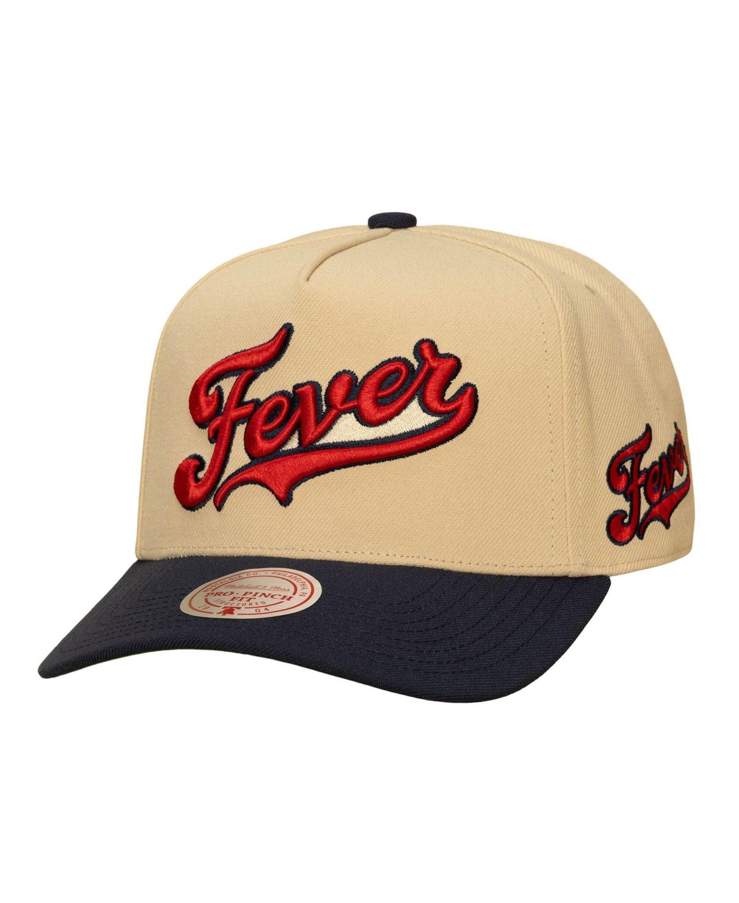 Men's and Women's Khaki/Navy Indiana Fever Pro Pinch Snapback Hat