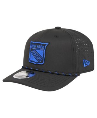 Men's Black New York Rangers Sport Vented 9SEVENTY Rope Adjustable Hat