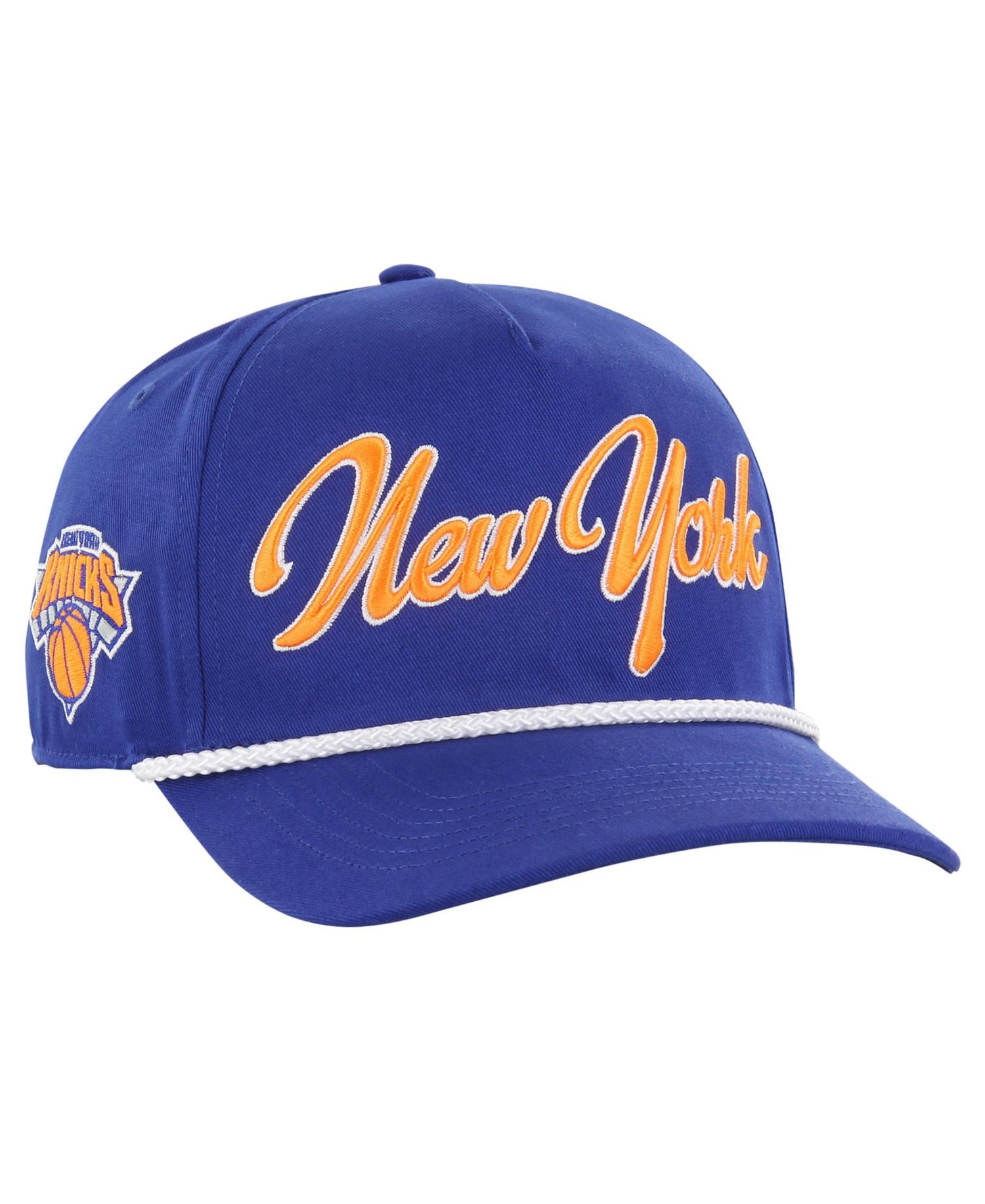Men's Blue New York Knicks Overhand Logo Hitch Adjustable Hat