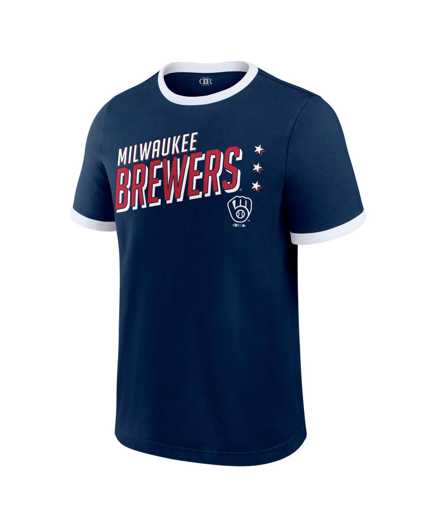 Men's Navy Milwaukee Brewers Americana Washed Ringer T-Shirt