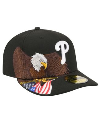 Men's Black Philadelphia Phillies Americana Bald Eagle Pre-Curved 59FIFTY Fitted Hat