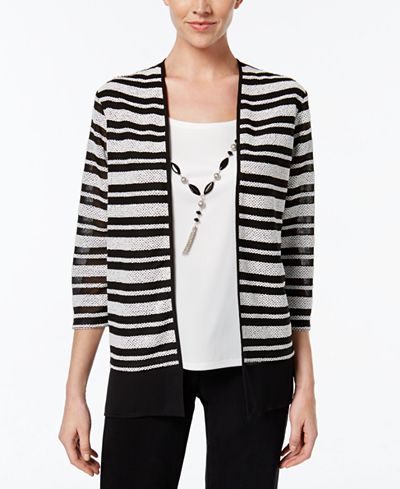 Alfred Dunner Wrap It Up Striped Layered-Look Top