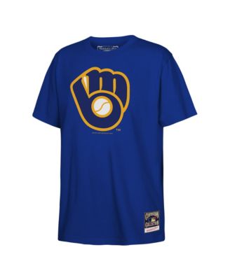 Big Boys and Girls Royal Milwaukee Brewers Retro Logo T-Shirt