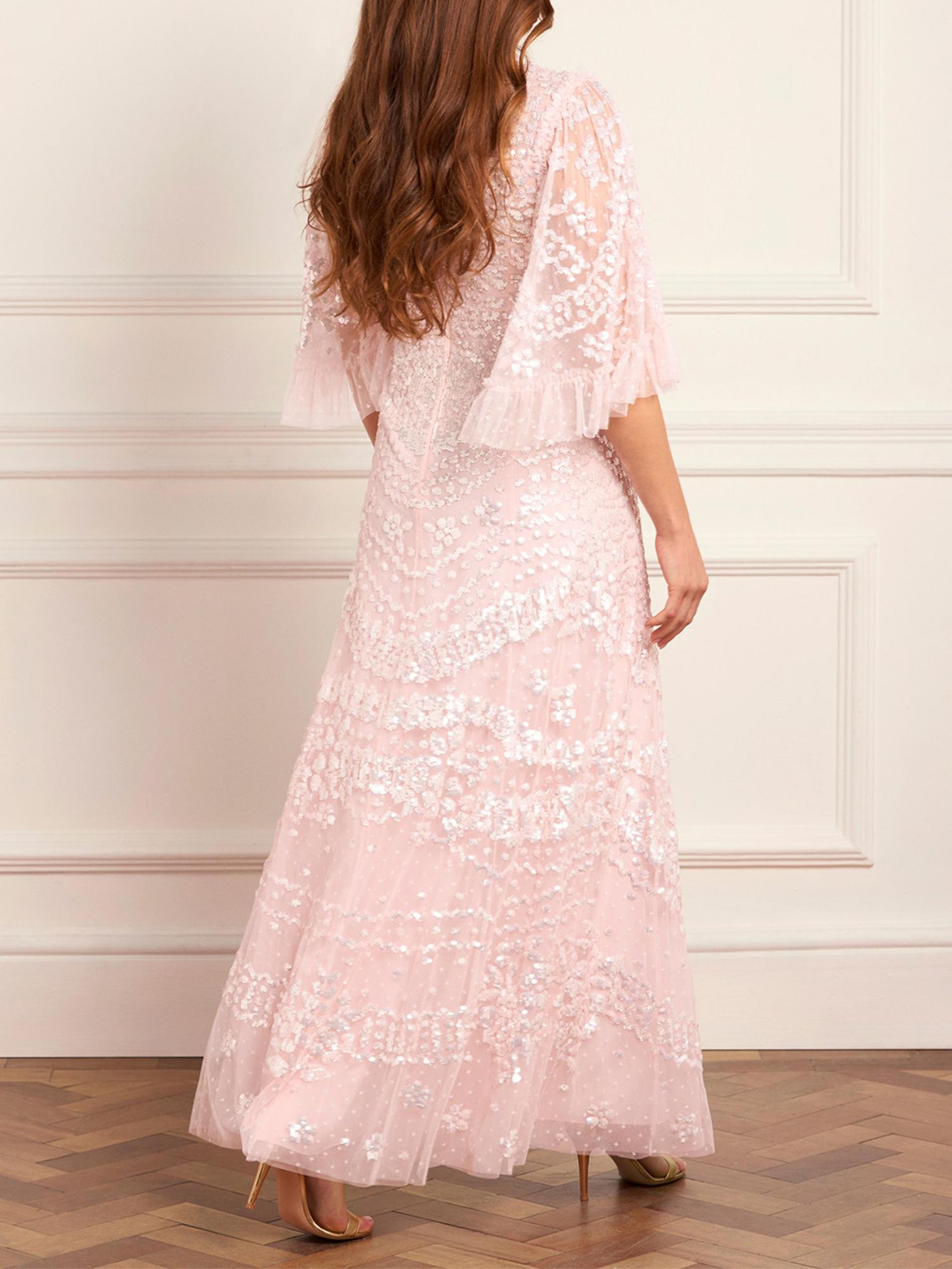 Women's Anais Sequin 3/4 Sleeve Maxi Gown