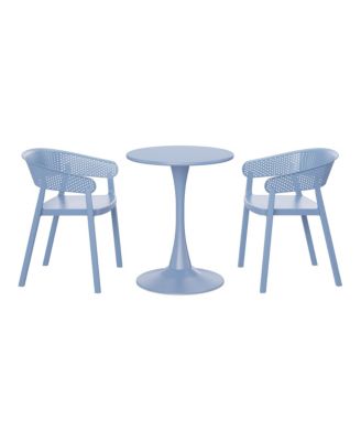 3-Piece Indoor Outdoor Metal Patio Dining Table Set With Stackable Patio Chairs