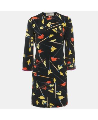 Women's Brush Print Silk Mini Dress