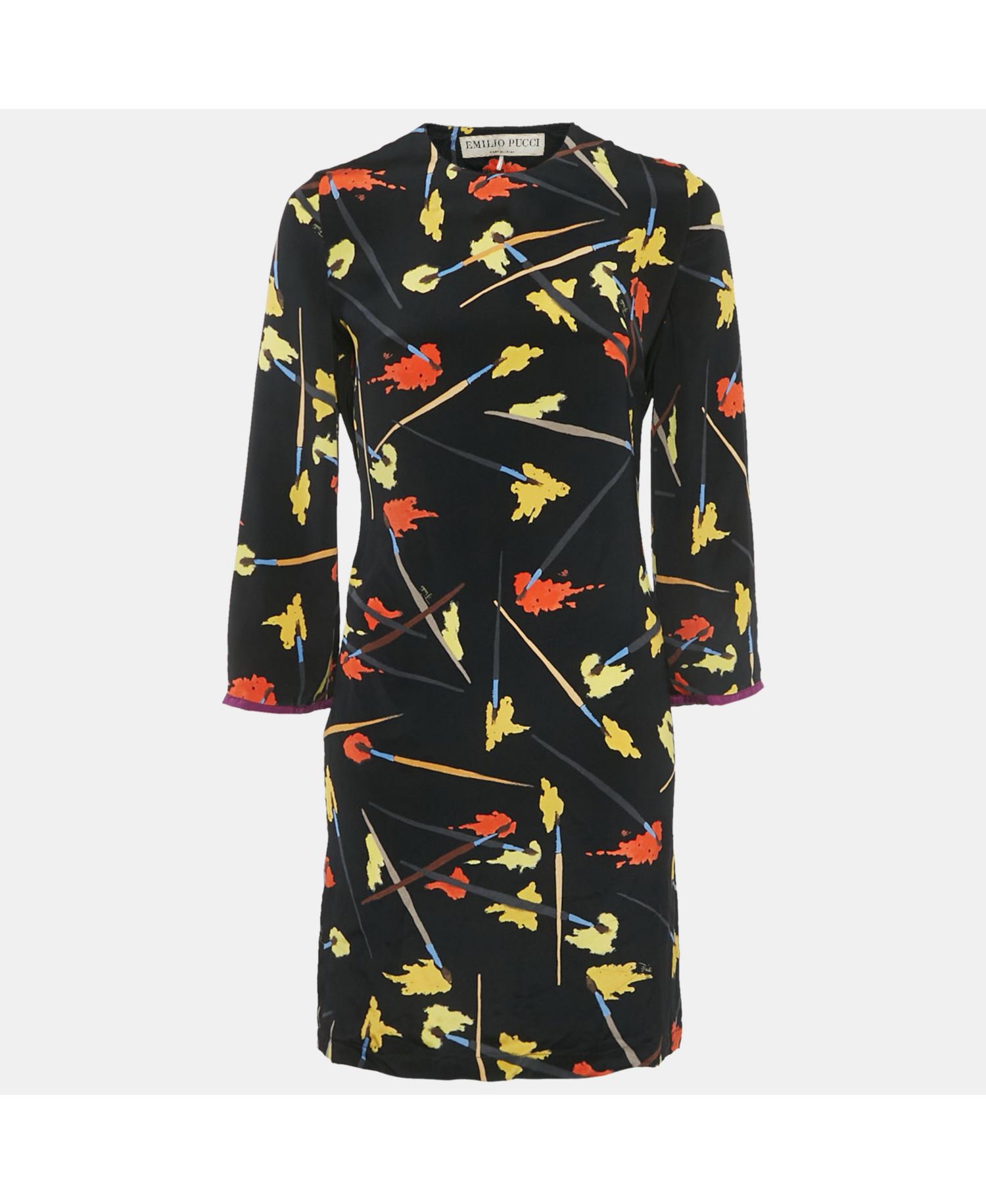 Women's Brush Print Silk Mini Dress