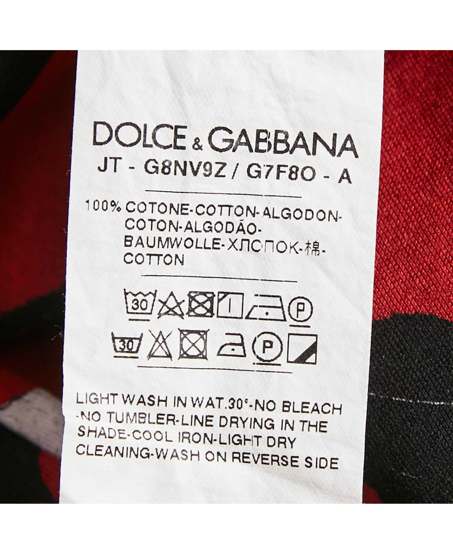 Men's Pre-Owned Dolce and Gabbana Print Cotton Crewneck T-Shirt