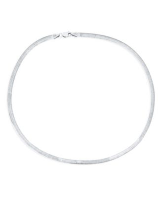 Gold Plated .925 Sterling Silver 3.5 mm Flat Omega Snake Flexible Herringbone Collar Necklace