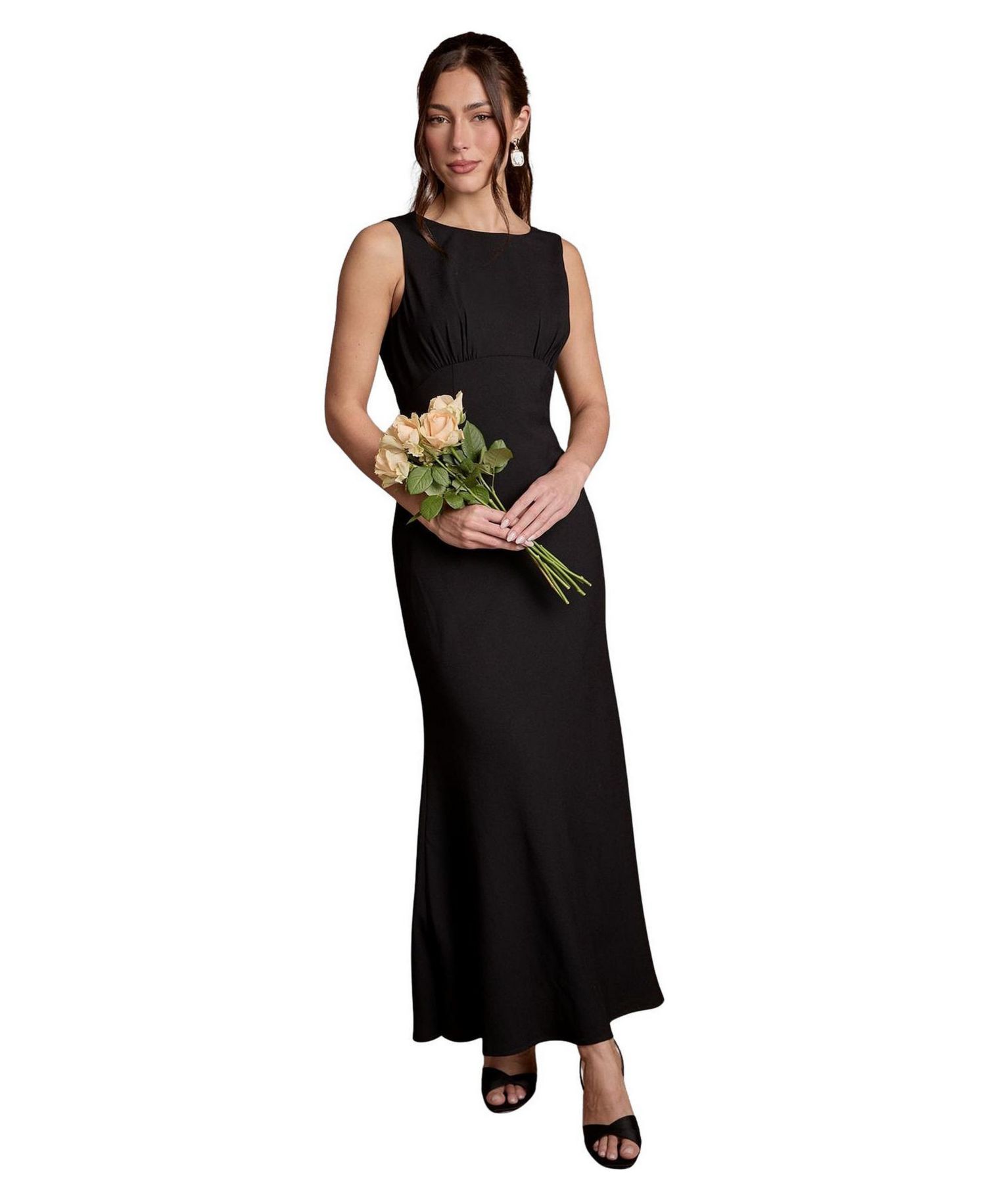 Women's Petite Cowl Back Maxi Dress