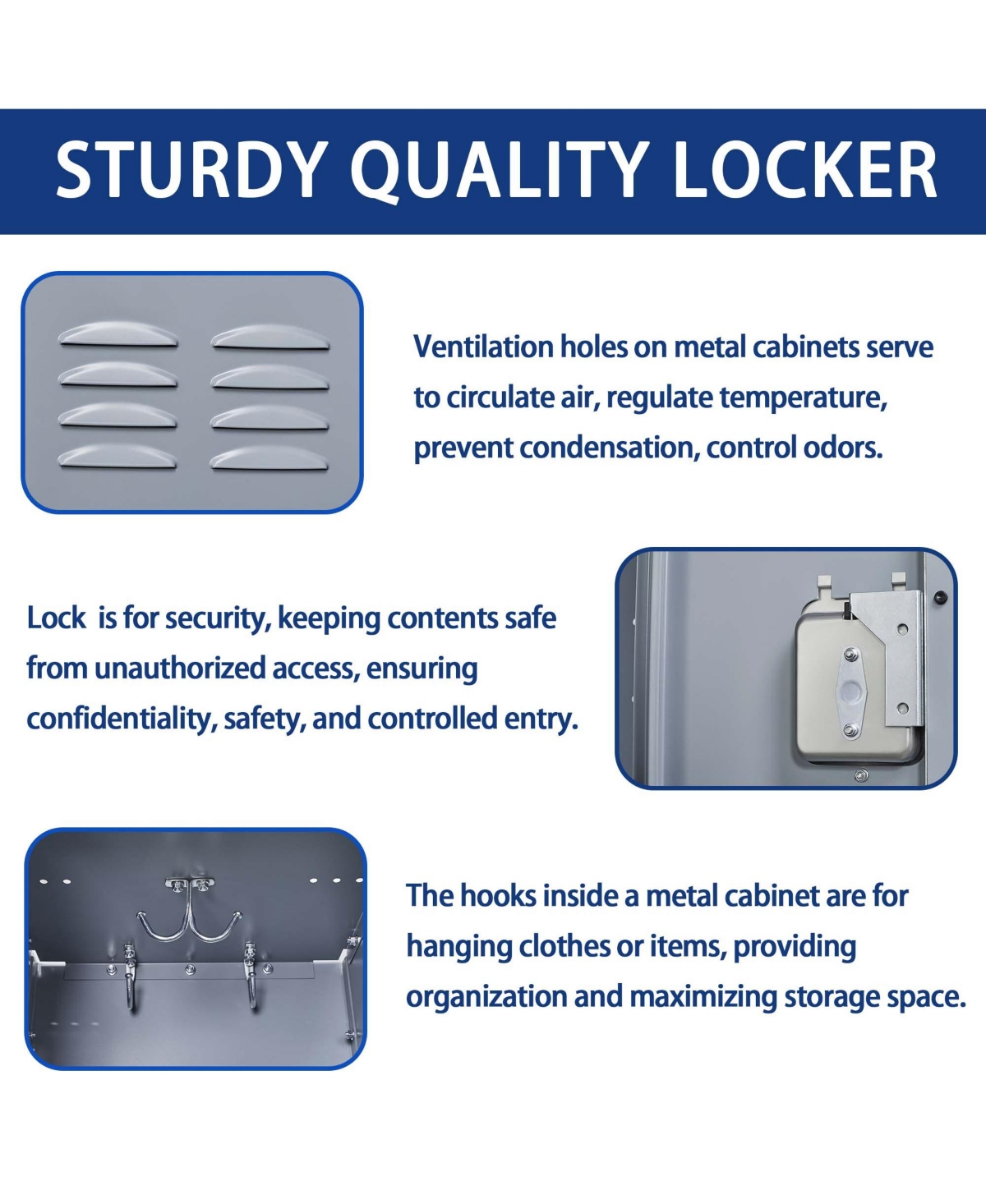 Boyel Living 6 Door 72"H Metal Lockers With Lock for Employees, Storage Locker Cabinet for Home Gym Office School Garage, Gray