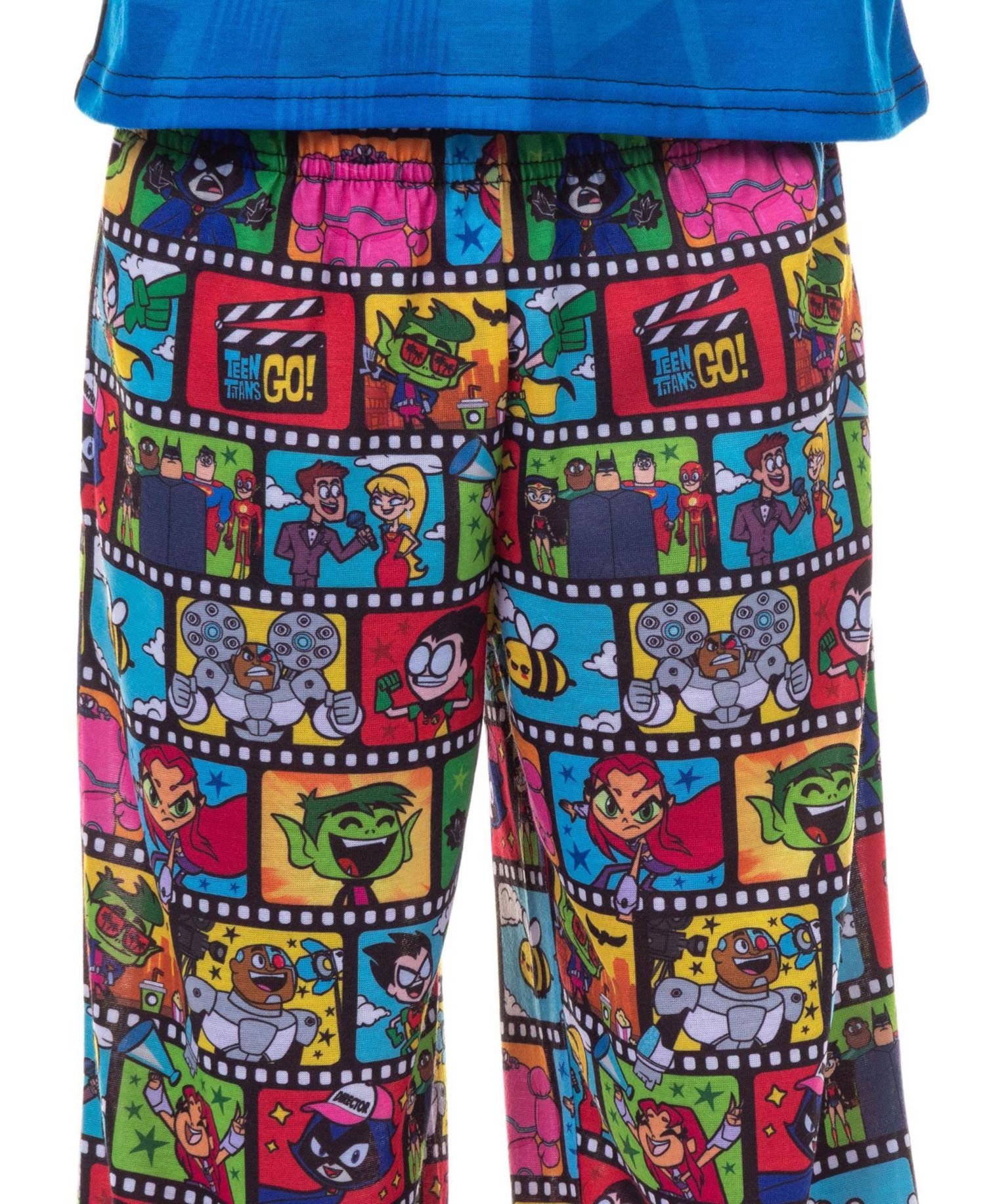 ! Boys' Kids 14- 4 Filmstrip Pattern 2-Piece Raglan Long-Sleeve Sleep Shirt Pajama Pant Set