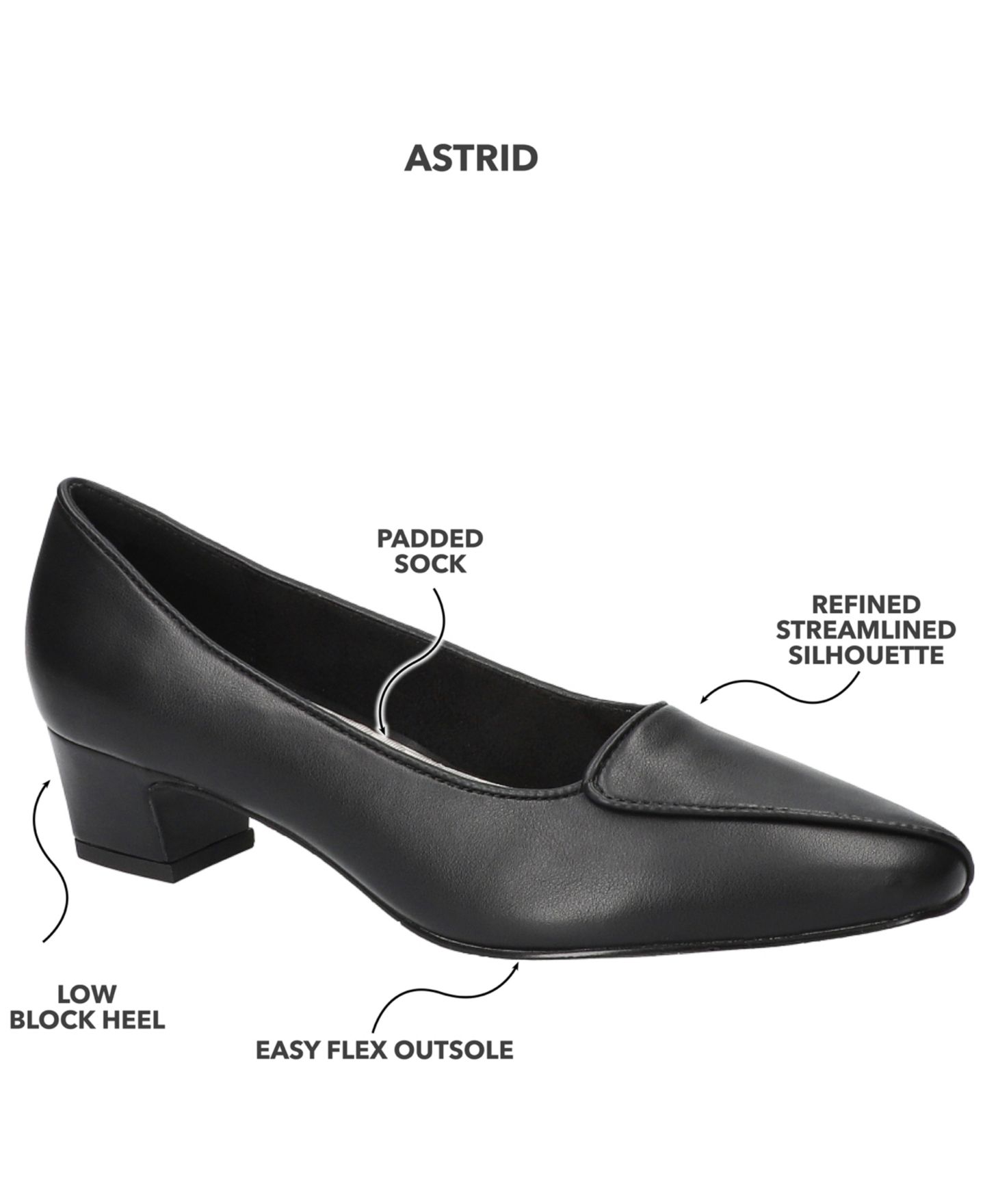 Женские туфли Easy Street Astrid Slip-On Pumps, цвет: Чёрный — фото 7