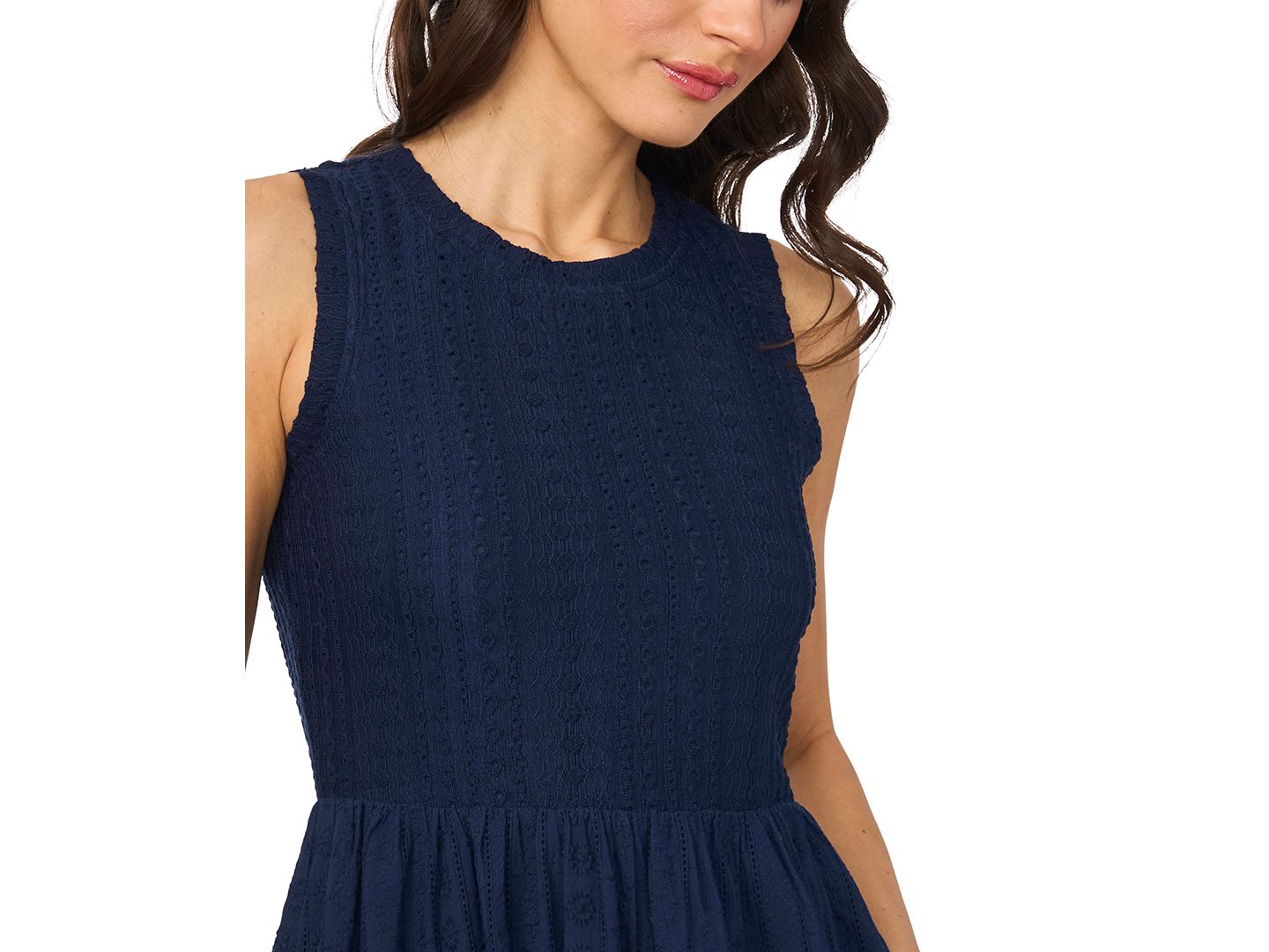 Женское платье CeCe Sleeveless Crewneck Midi, цвет: Тёмно-синий — фото 3