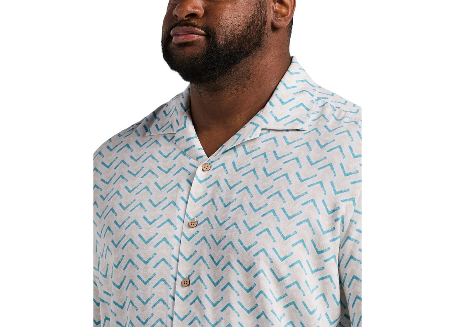 Men's Big & Tall Geometric Print Camp Collar Shirt