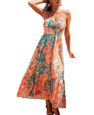 Women's Bright Meadow Floral Maxi Beach Dress