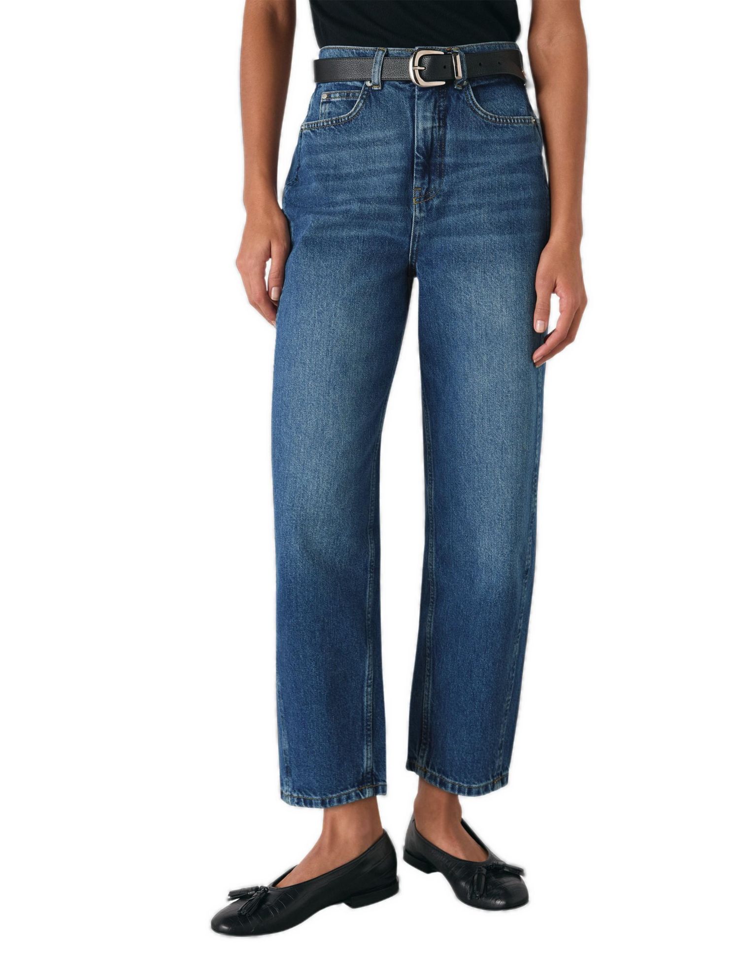Women's High Waist Barrel Leg Jean