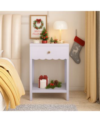 Nightstand with Drawer and Shelf