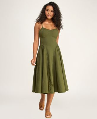 Juniors' Sweetheart-Neck Bow-Back Dress