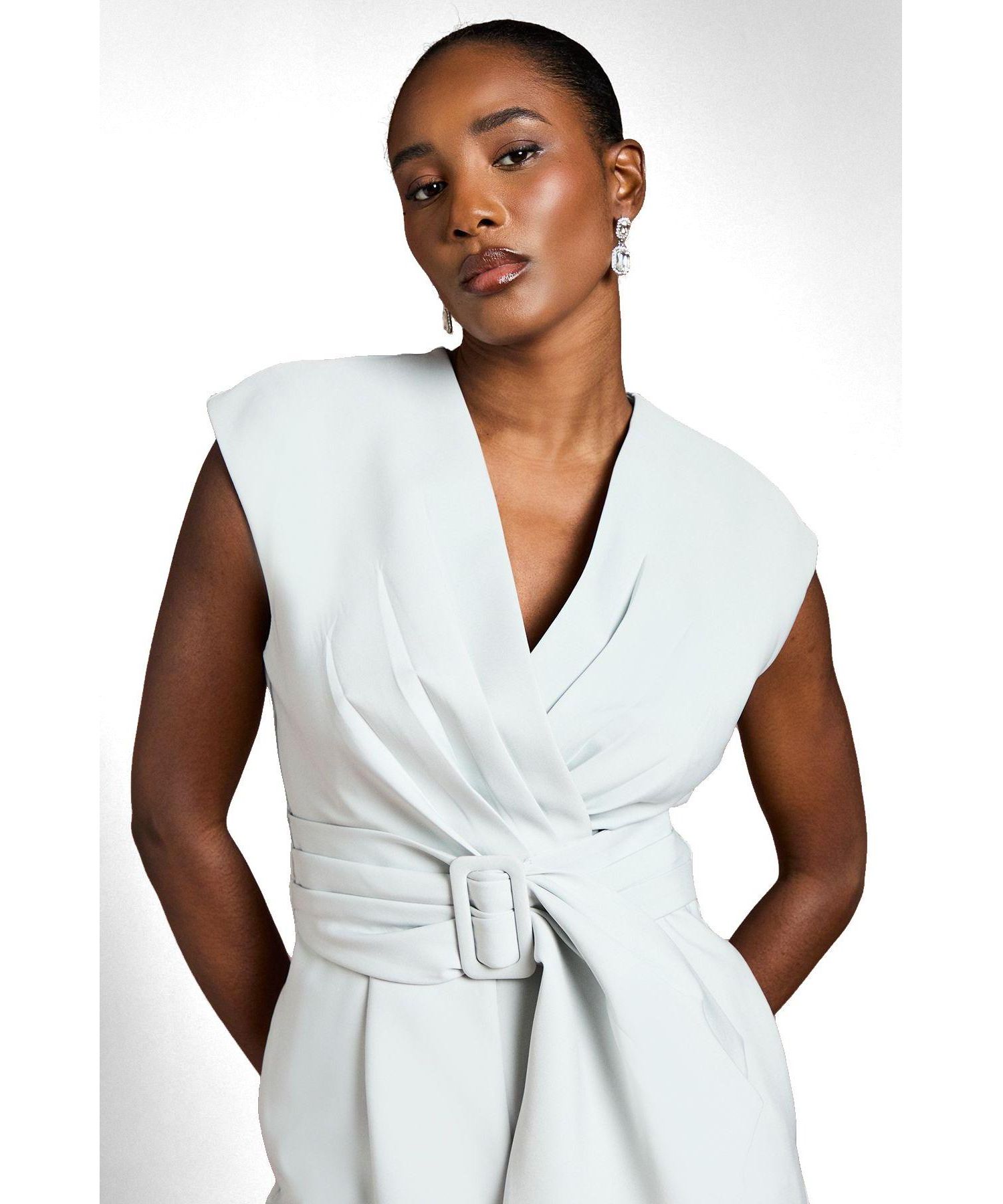 Women's Belted Wide-Leg Jumpsuit