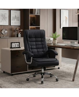 High Back Ergonomic PU Leather 350lbs Capacity Executive Office Chair