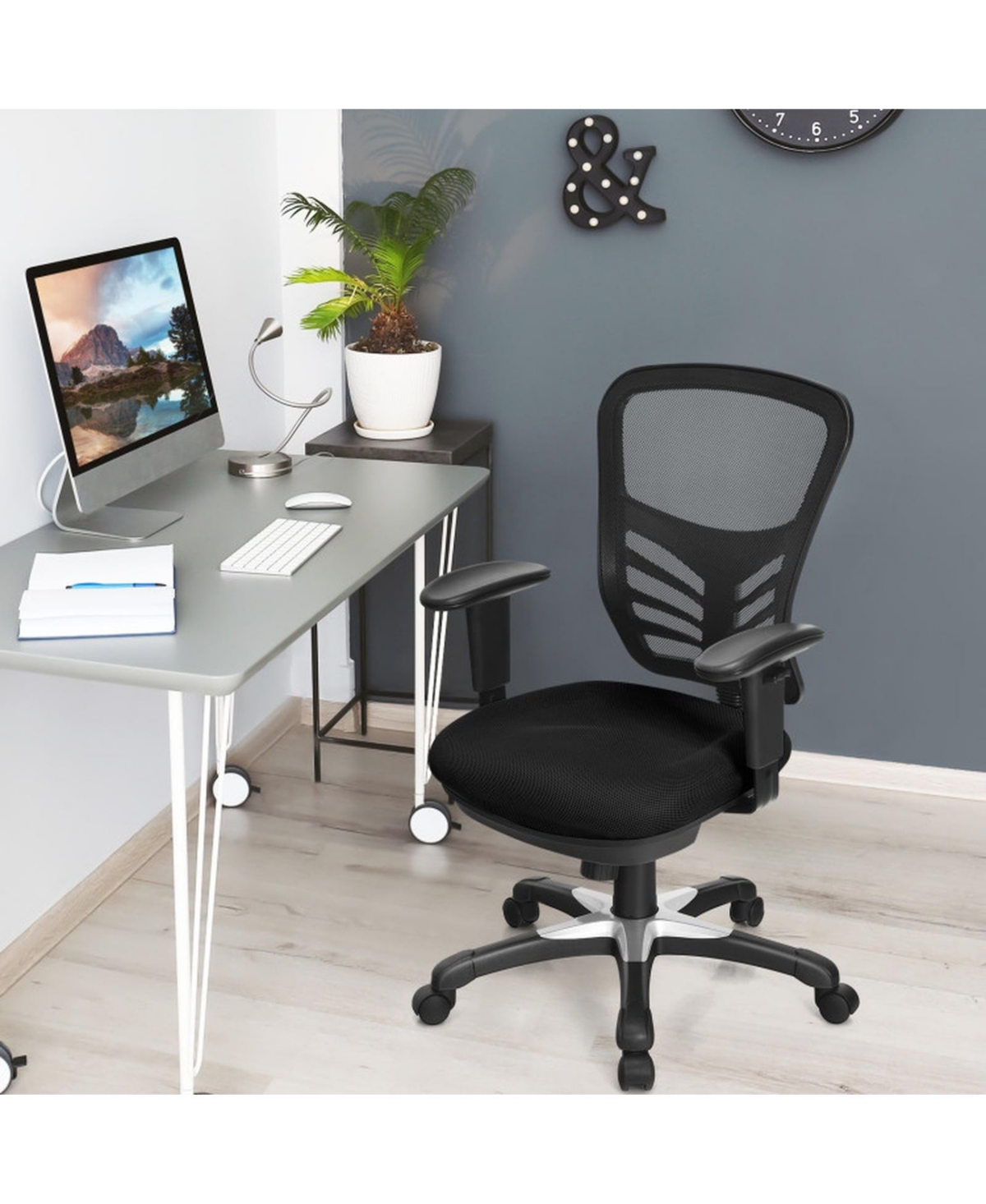 Gouun Ergonomic Mesh Office Chair Adjustable Back Height Armrests Recline