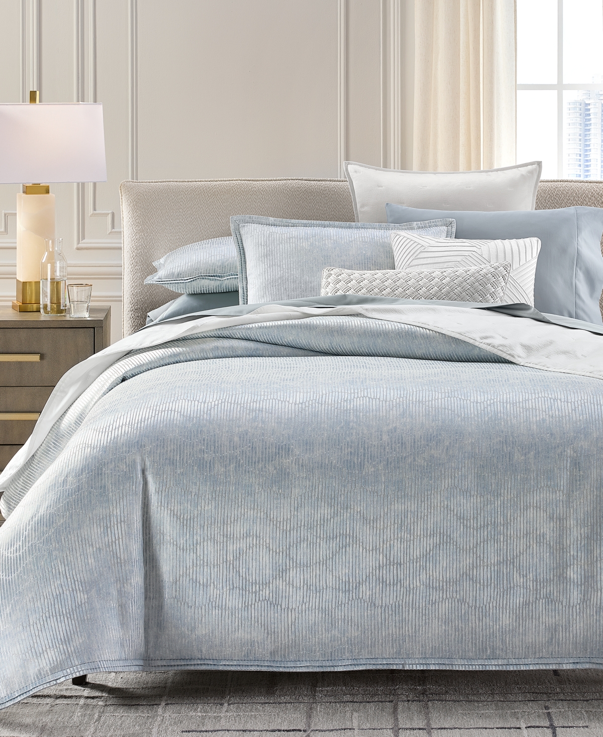 Hotel Collection Lustre Wave 3-Piece Duvet Cover Set, King, Macy's Exclusive