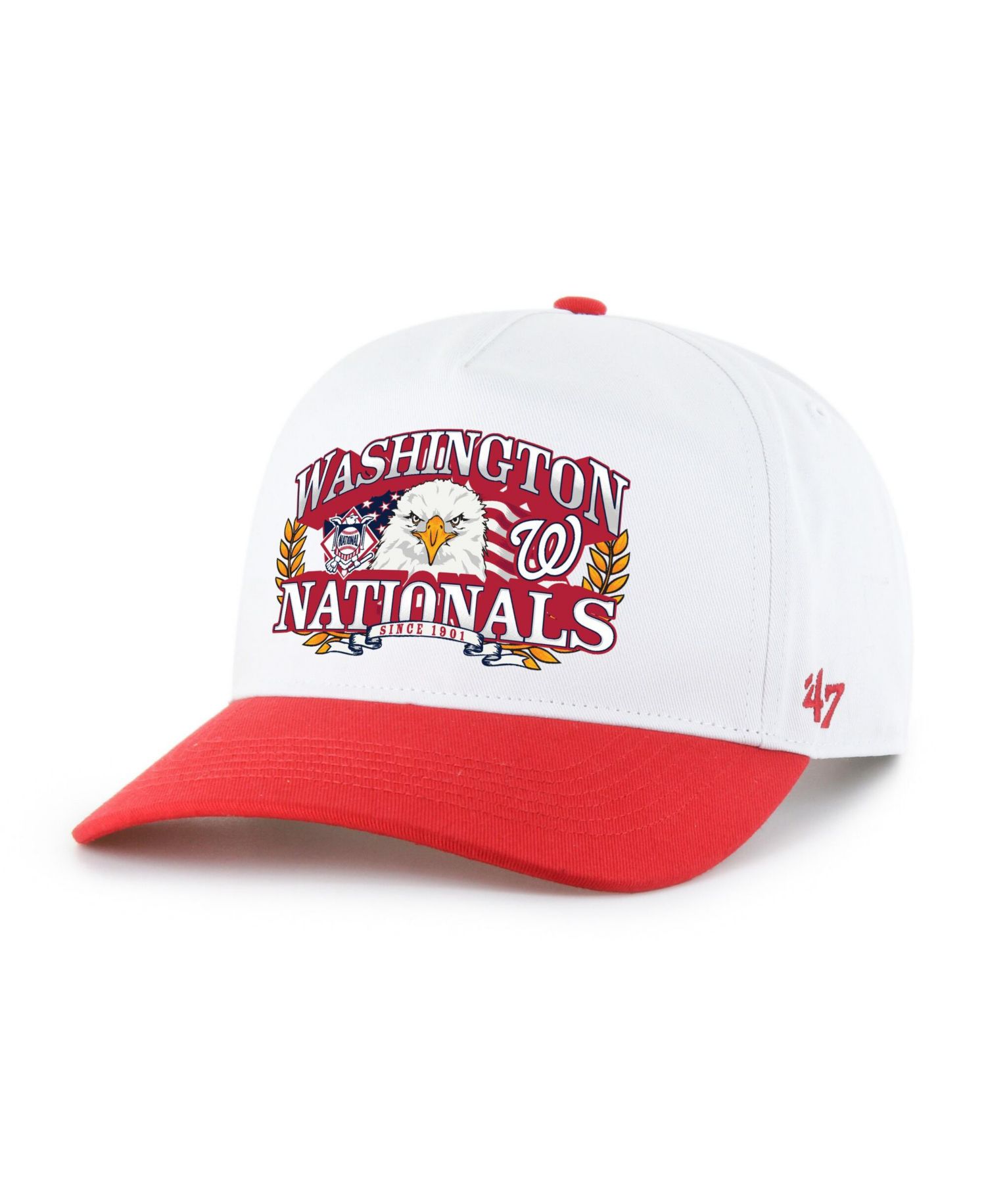 Men's White, Red Washington Nationals Americana Eagle Hitch Adjustable Hat