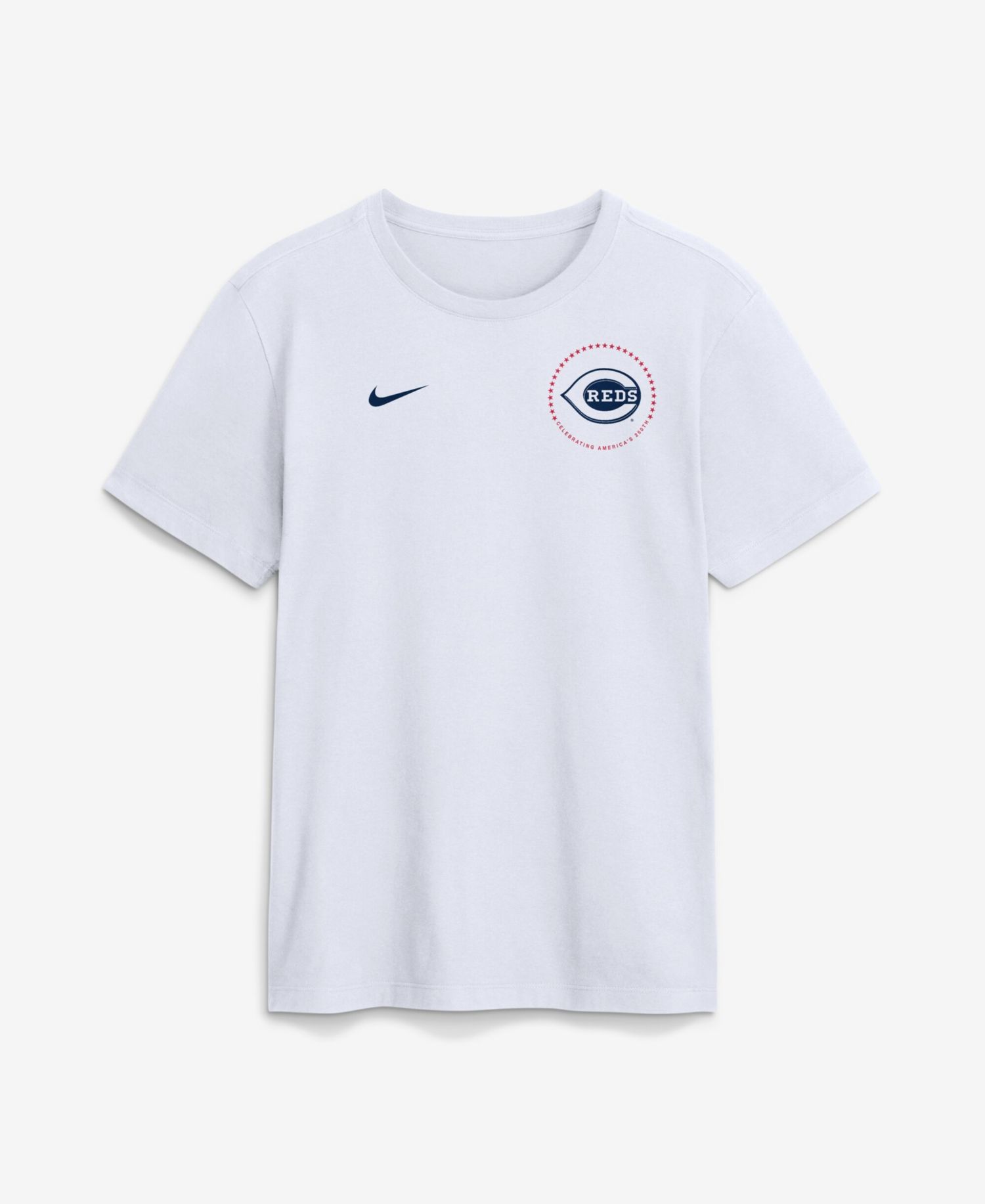 Men's White Cincinnati Reds Celebrating America's 250th Logo T-Shirt