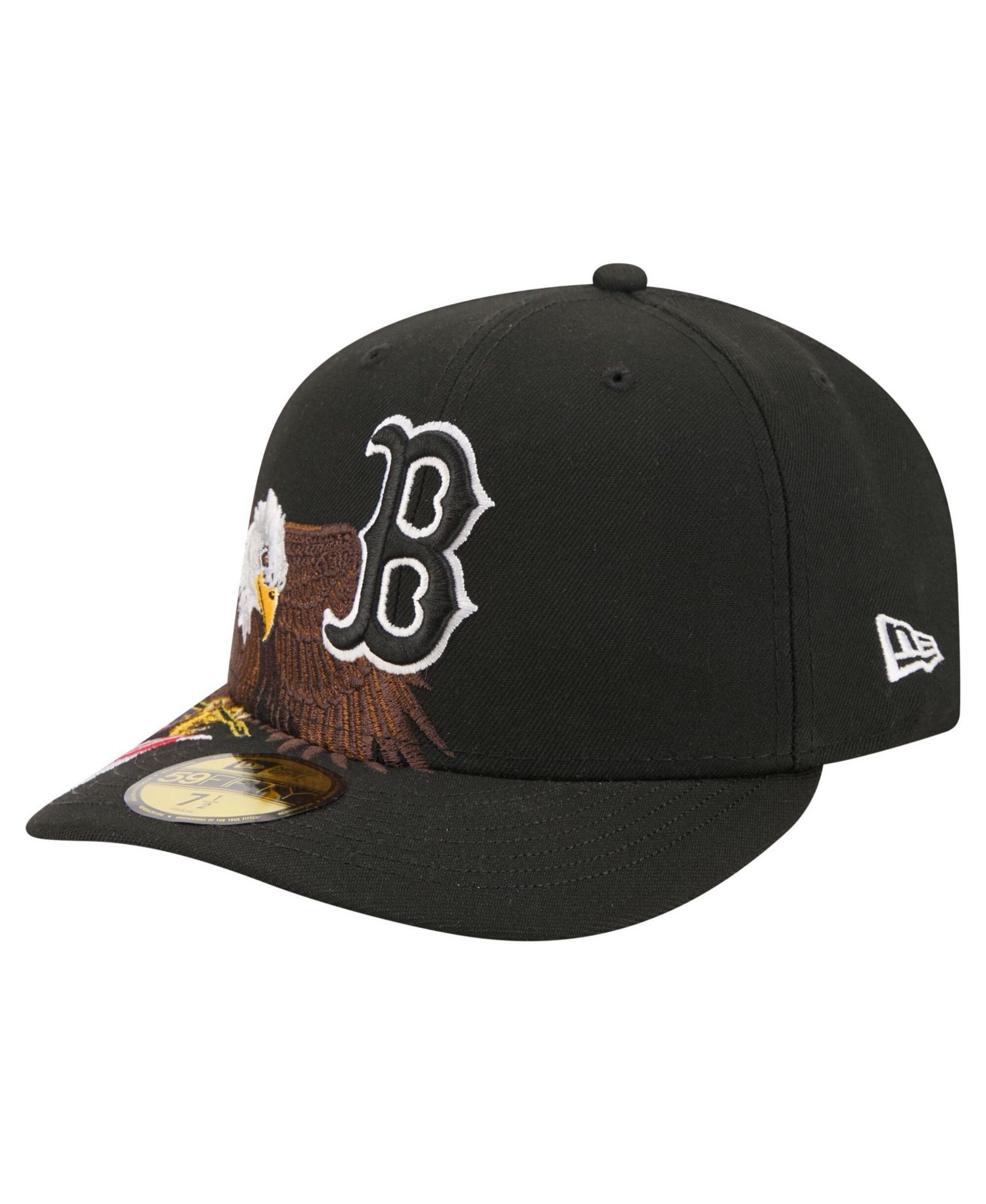 Men's Black Boston Red Sox Americana Bald Eagle Pre-Curved 59FIFTY Fitted Hat