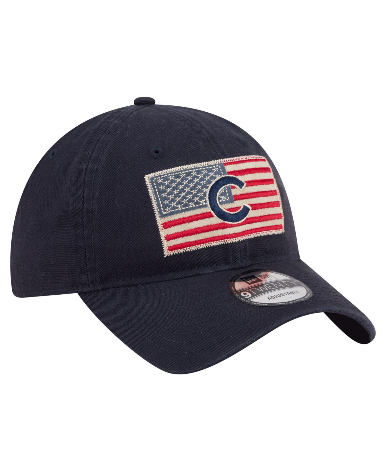 Men's Navy Chicago Cubs Americana Flag 9TWENTY Adjustable Hat