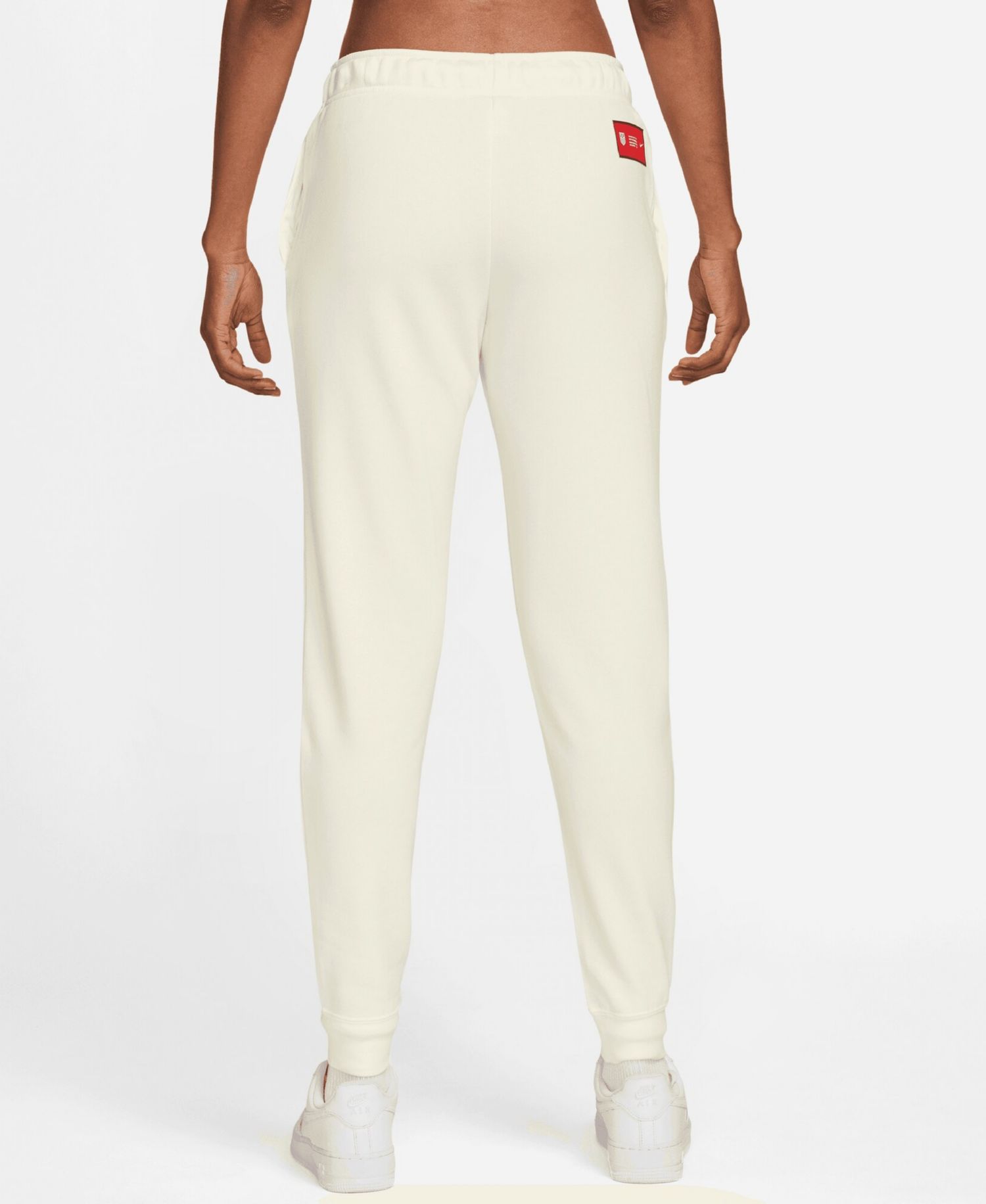 Women's White USMNT Club Fleece Mid-Rise Pants