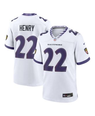 Men's Derrick Henry White Baltimore Ravens Game Jersey