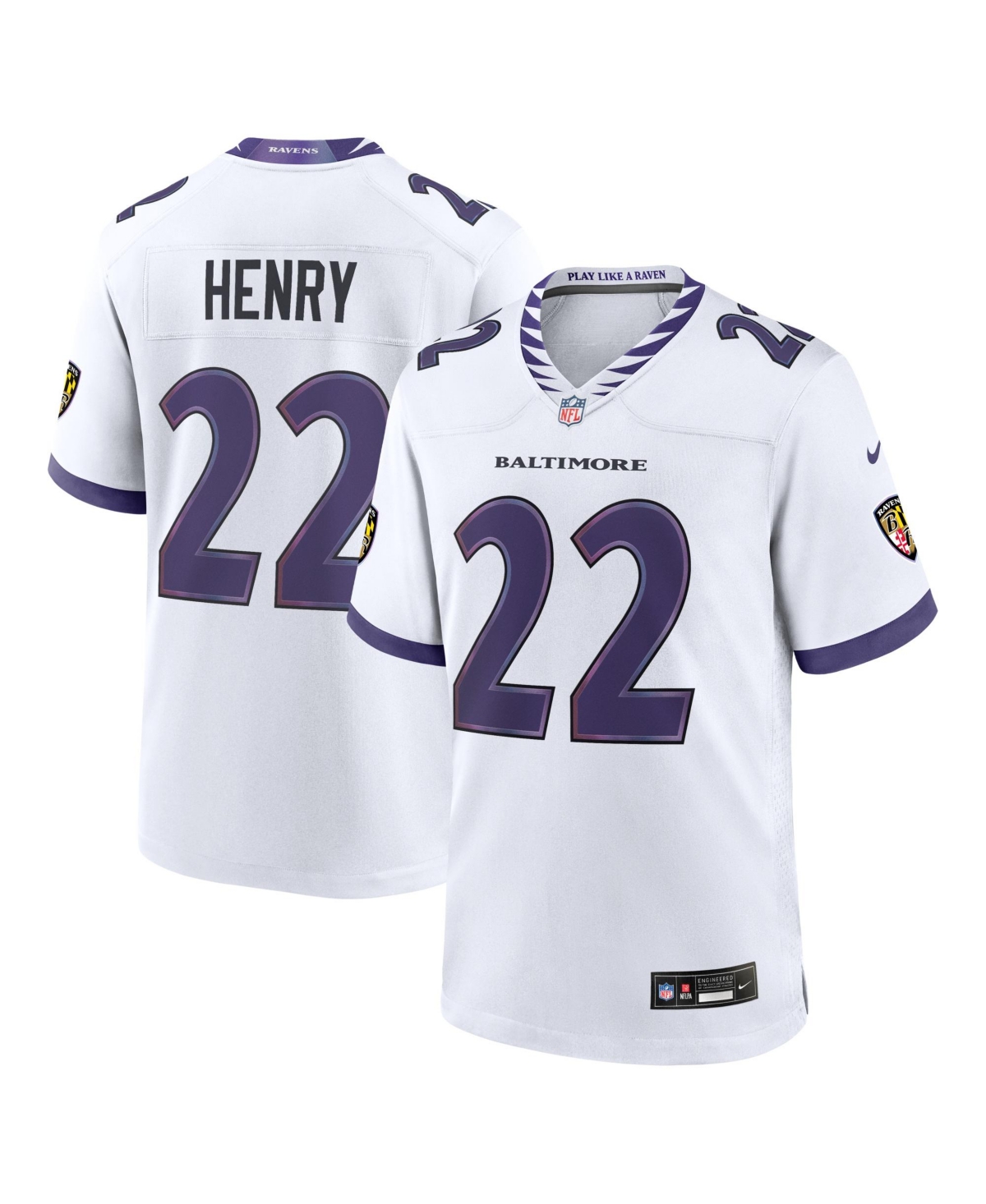 Nike Men's Derrick Henry White Baltimore Ravens Game Jersey