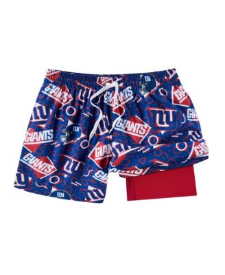 Men's Blue New York Giants Game Day Fit Classic Lined Swim Trunks